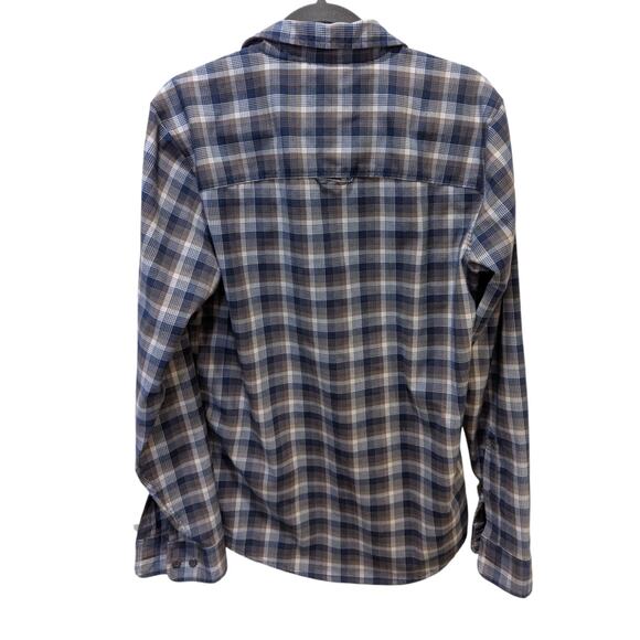 Royal Robbins Active Fit Flannel Blue Plaid Button Down Medium - Picture 4 of 4